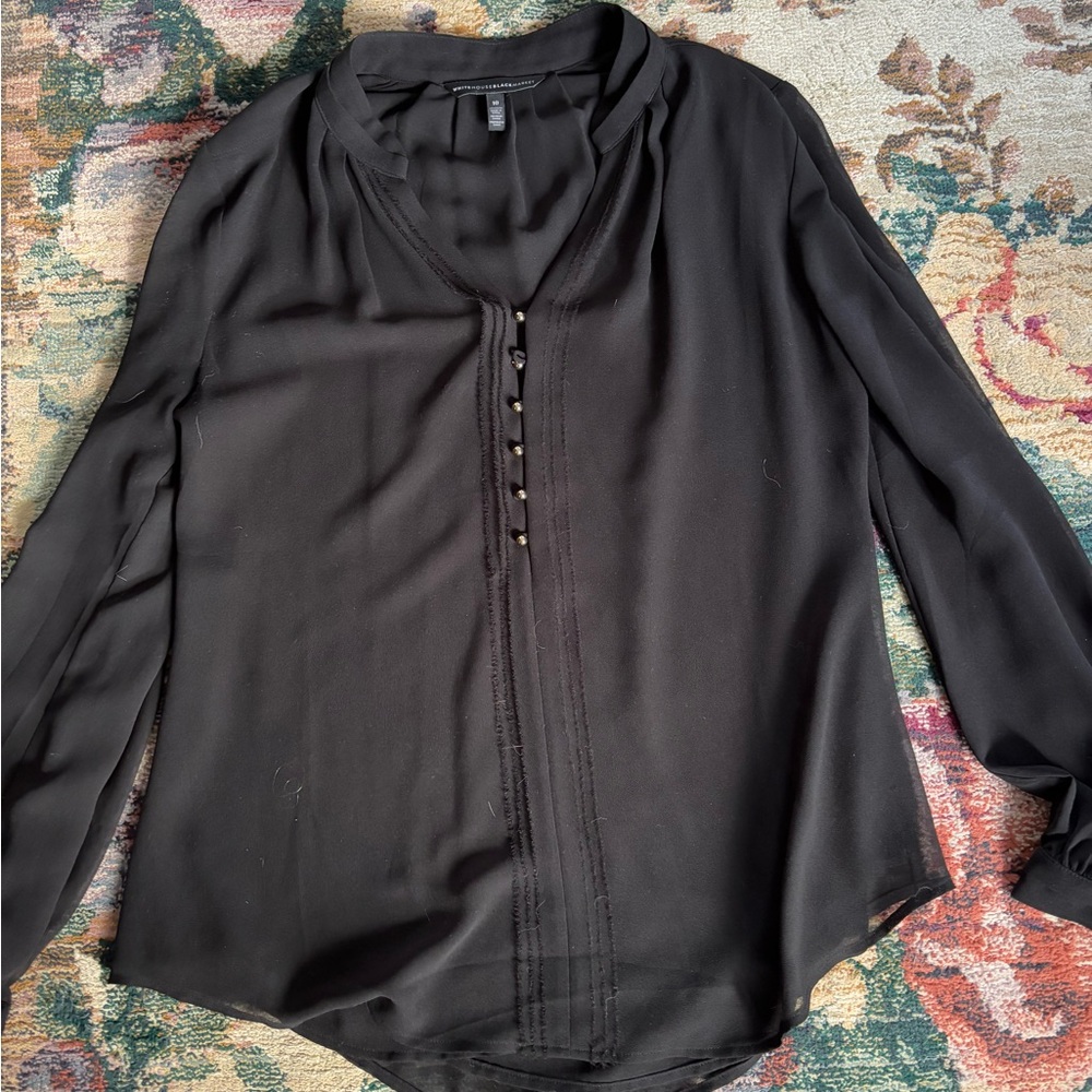 Black, chiffon top. White House black market